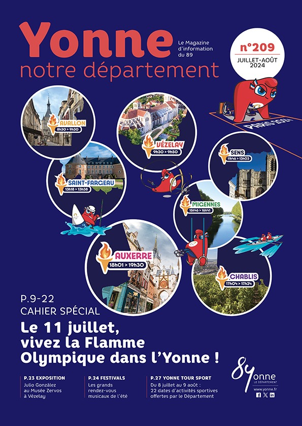 couverture du magazine de juillet aout 2024 de Yonne Notre Département